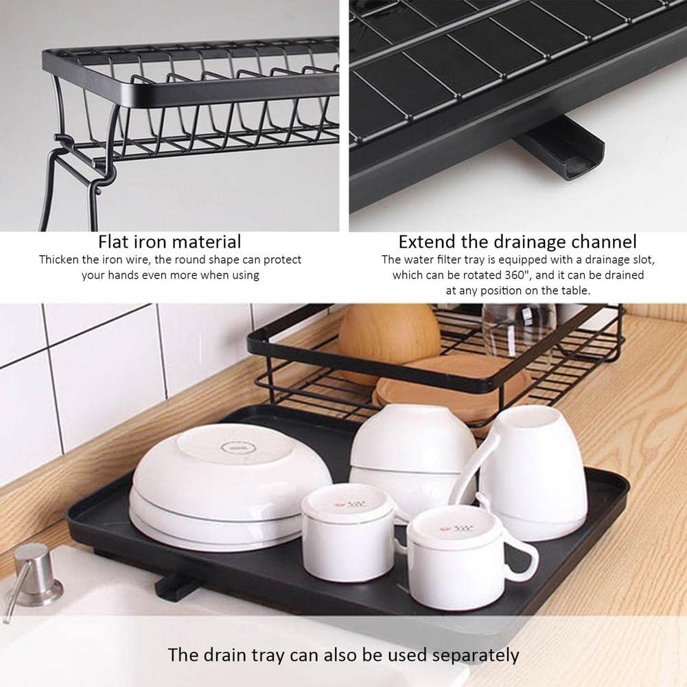 Fregadero escurreplatos Plato secado bastidor de plato caja de drenaje conjunto de tier estante de plato de cocina contador de cocina organización cuchillos bloques de secado Cesta de drenaje Coladore
