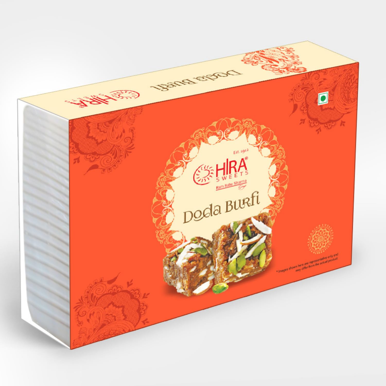HIRA SWEETS Doda Burfi (500gm) | Fresh Indian Traditional Mithai | Burfi | Diary- Based Dessert | Finest Cashews & Almonds | Indian Sweets | No Added Colours or Preservatives | Festive Sweet Gift Box-image-29