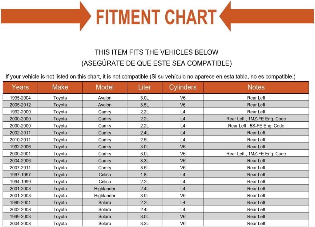 Replacement Parking Brake Strut Mechanics Choice for Toyota Rear Left (Driver Side)
