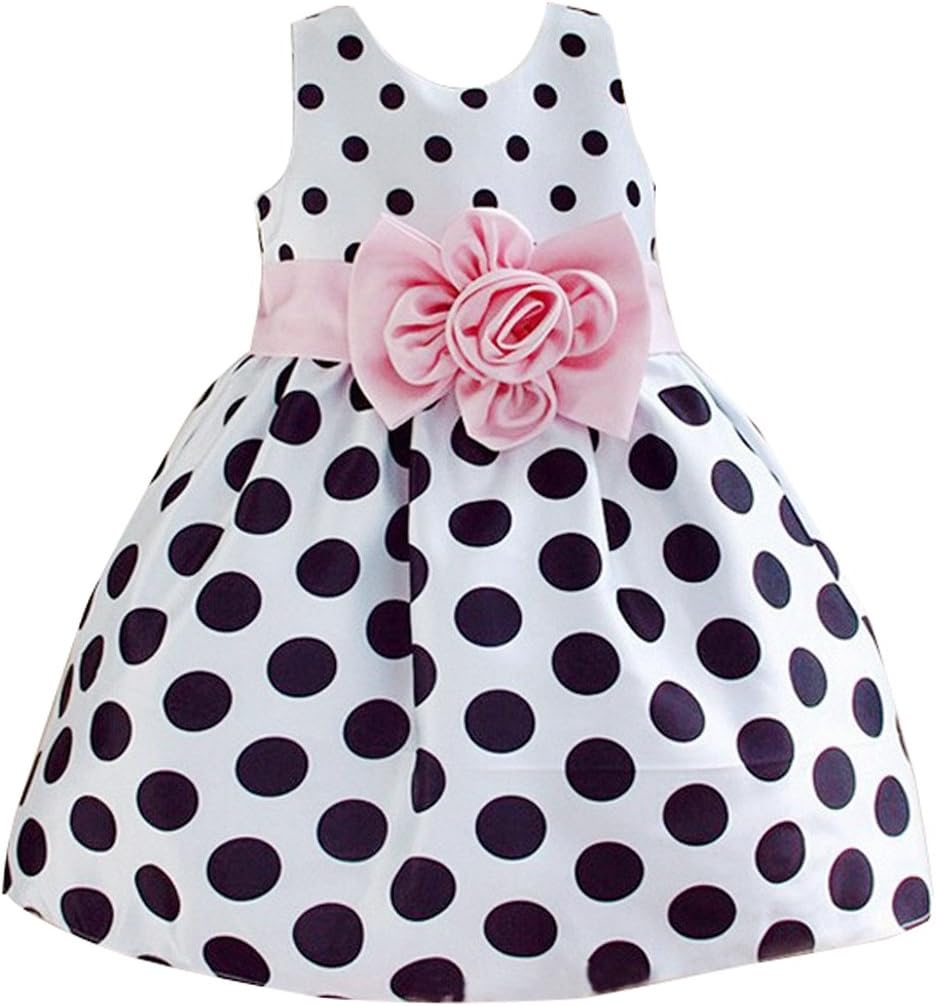 Hotone Baby Girls' Polka Dot Flower Fancy Dress - 4-5 Years - White