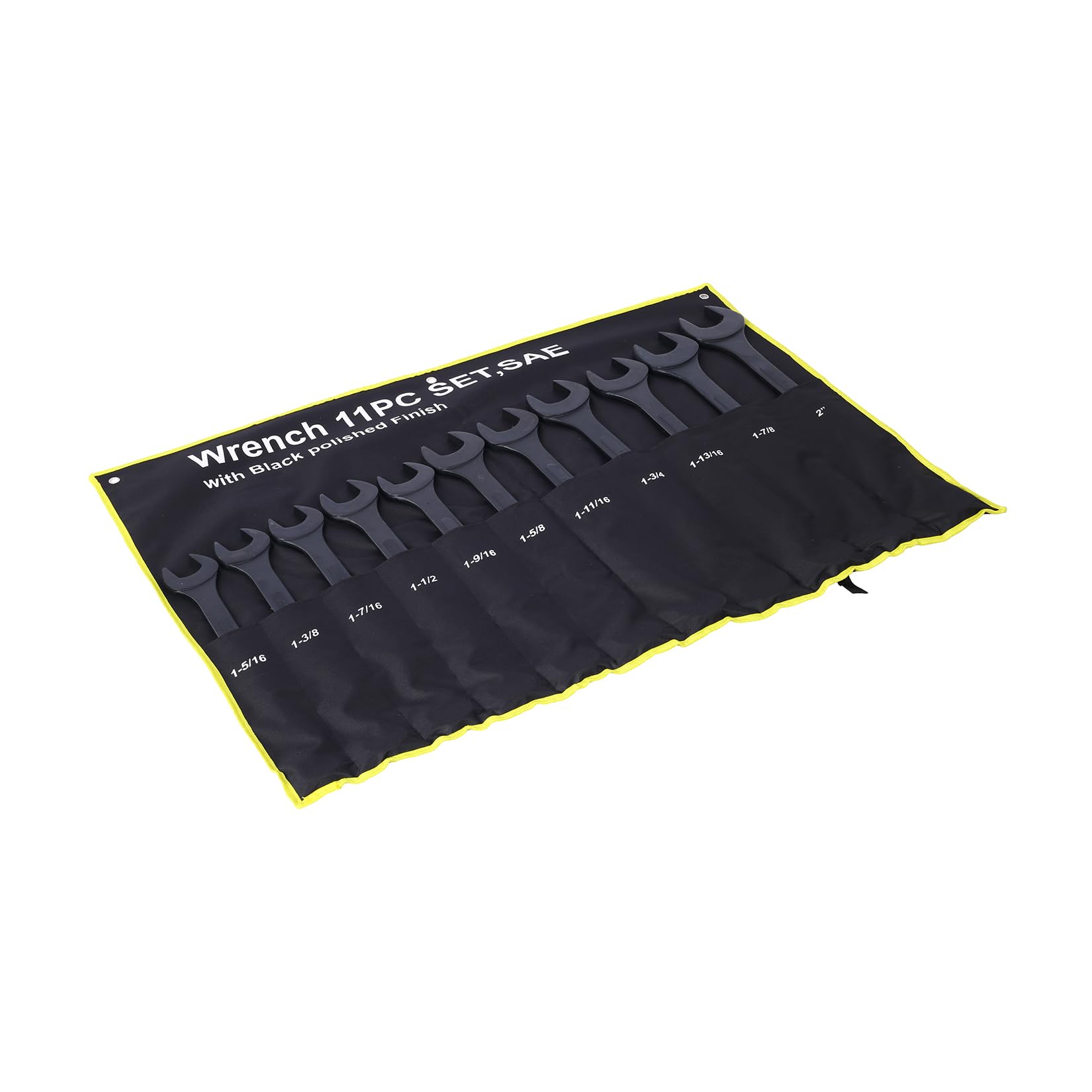 Zestaw kluczy Jumbo, SAE, 1-5/16'' do 5'', duży zestaw kluczy płasko-oczkowych, wykończenie z czarnym tlenkiem z woreczkiem (11PC-SAE)