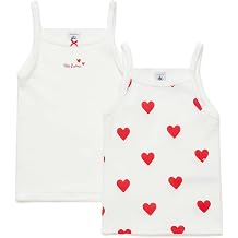Petit Bateau Girls 2 Pack Heart Print Tank TOP Style A00FQ Sizes 2-12 Years