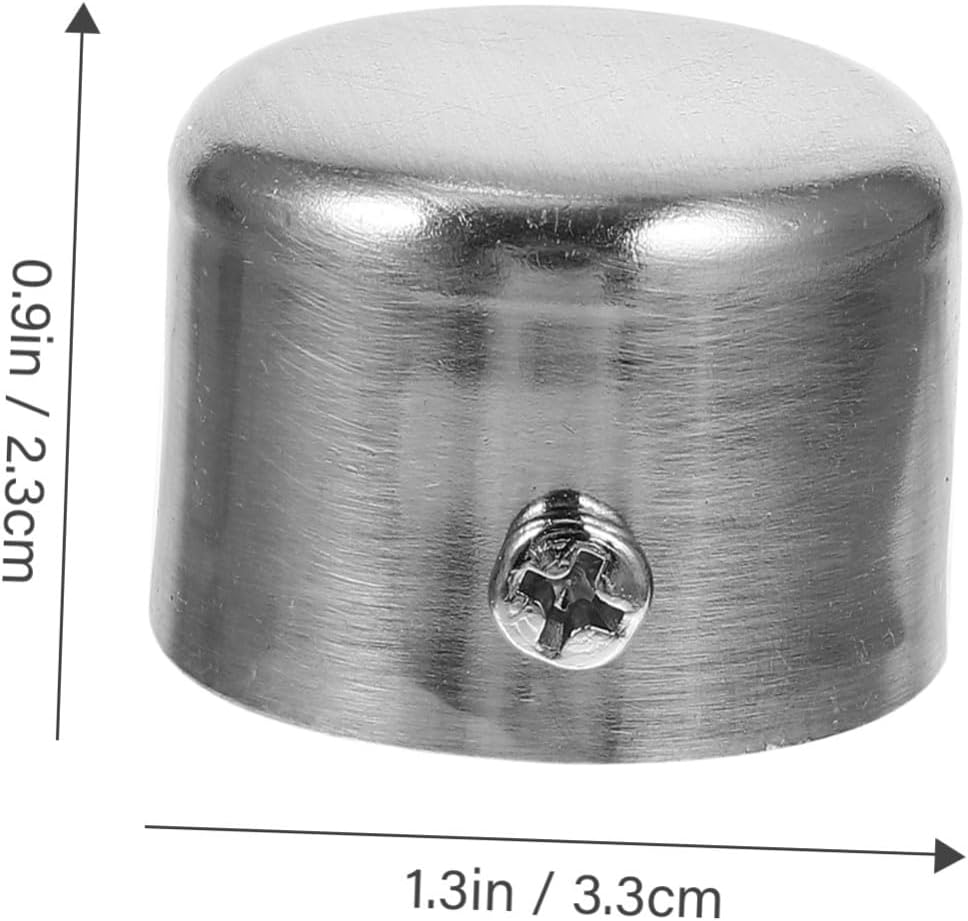 2pcs Curtain Rod End Caps Alloy Silver Decorative Finials