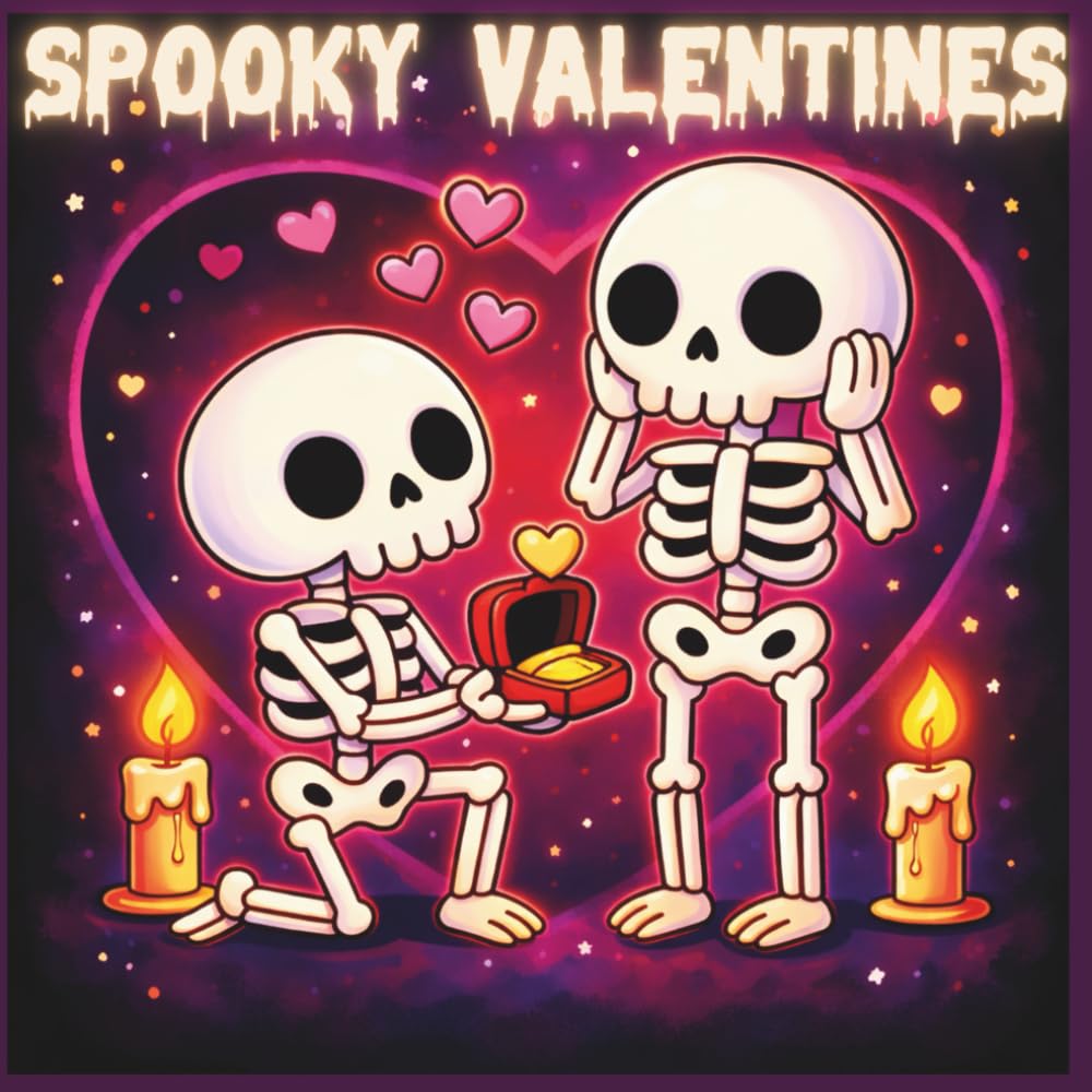 Spooky Valentines: A Creepy-Cute Valentine’s Coloring Book with Skeletons, Dark Romance & Spooky Hearts (Creative & Fun Escape)