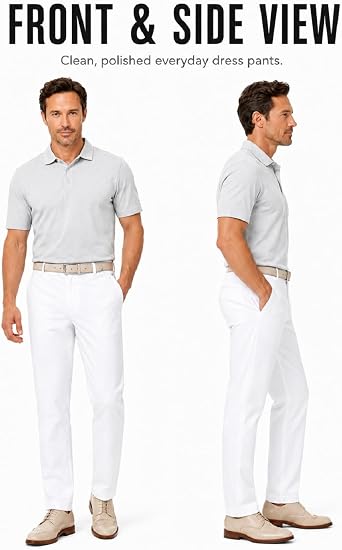 SNOWTEN Mens Dress Pants,Suit Pants, Classic Fit Stretch Work Pants Lightweight Water-Repellent Pant with Pockets
