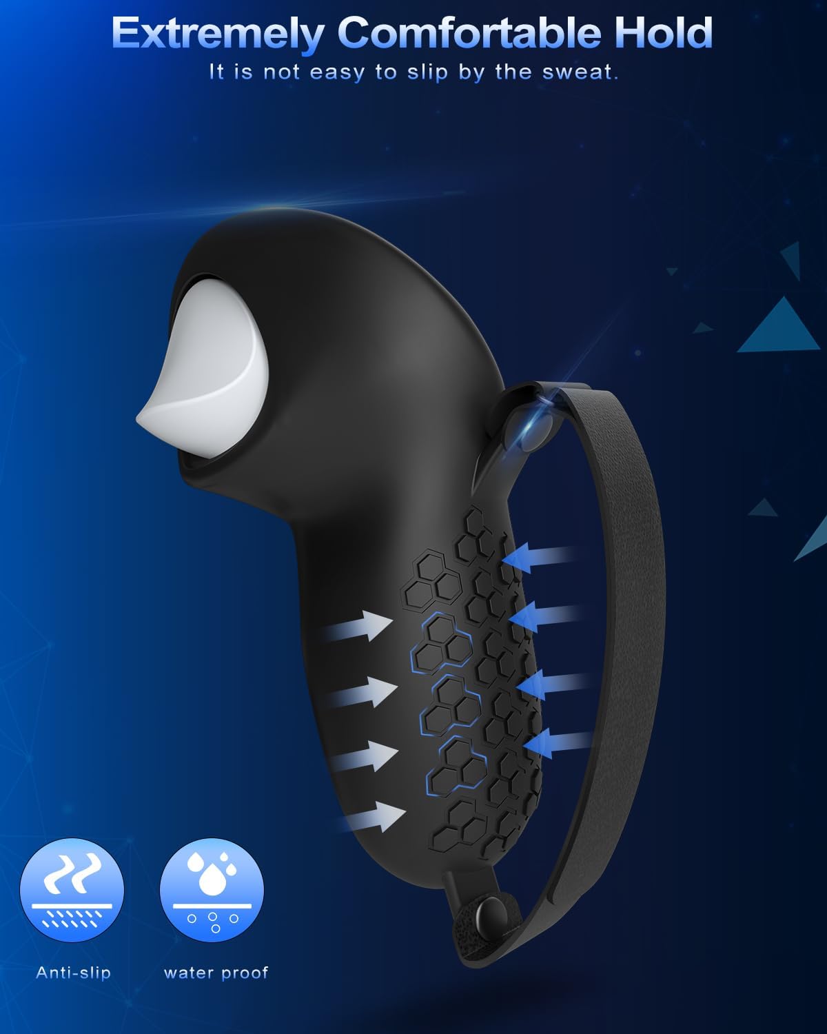 Controller Grip for Meta Quest 3S Oculus Quest 3 VR Accessories Grips Cover for VR Touch Controllers Straps Silicone Covers Protector with Non-Slip Thumbstick Covers 1Pair Black - Image 6