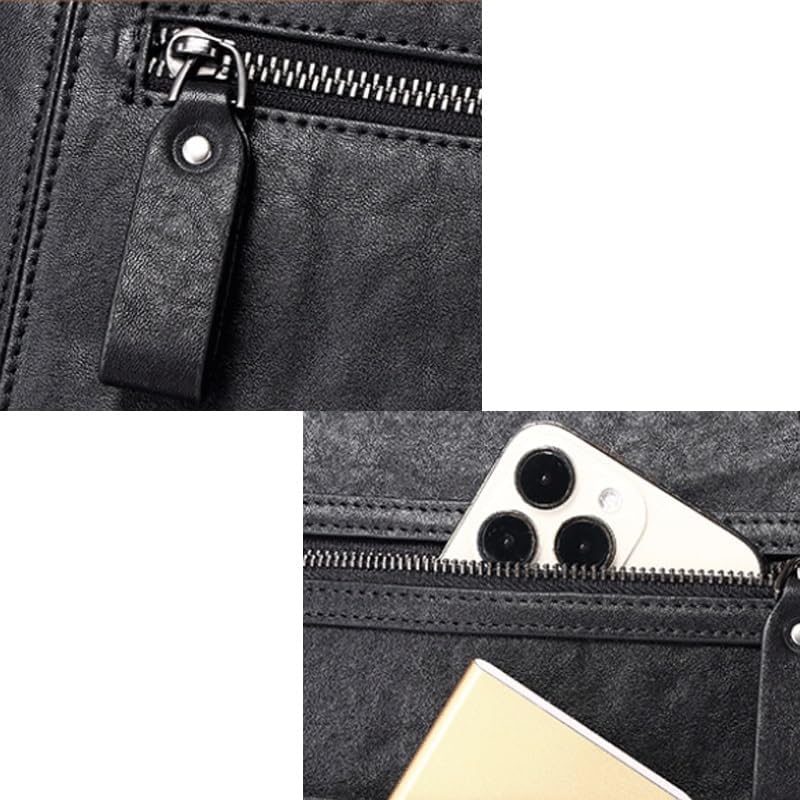 Leather Men's Handbag Casual Crossbody for Computer Business Commuting Briefcase