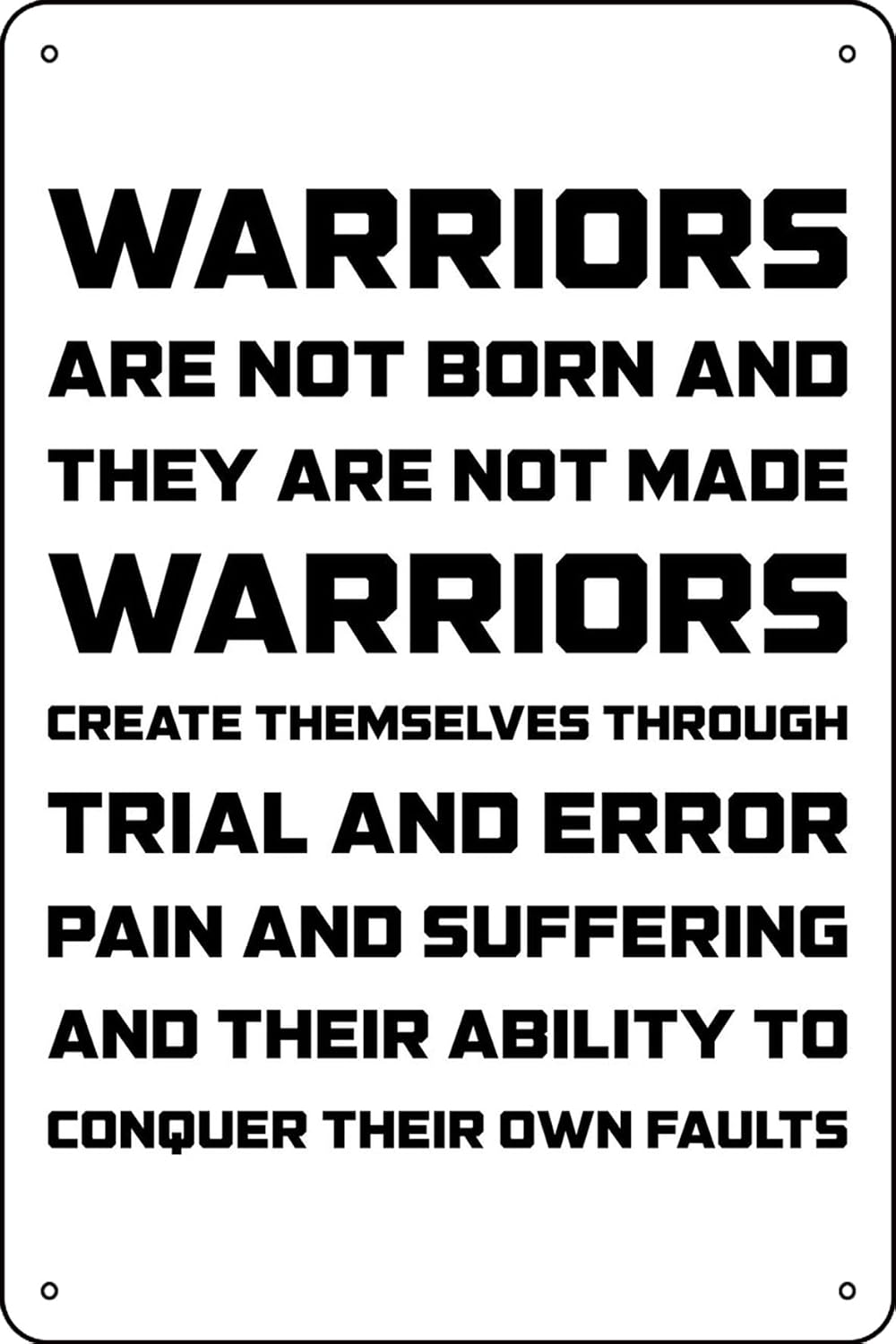 Vintage Metal Sign Warriors Motivation For Gym Workout Posters Fitness Plaque Inspirational Wall Decor 8x12 Inches