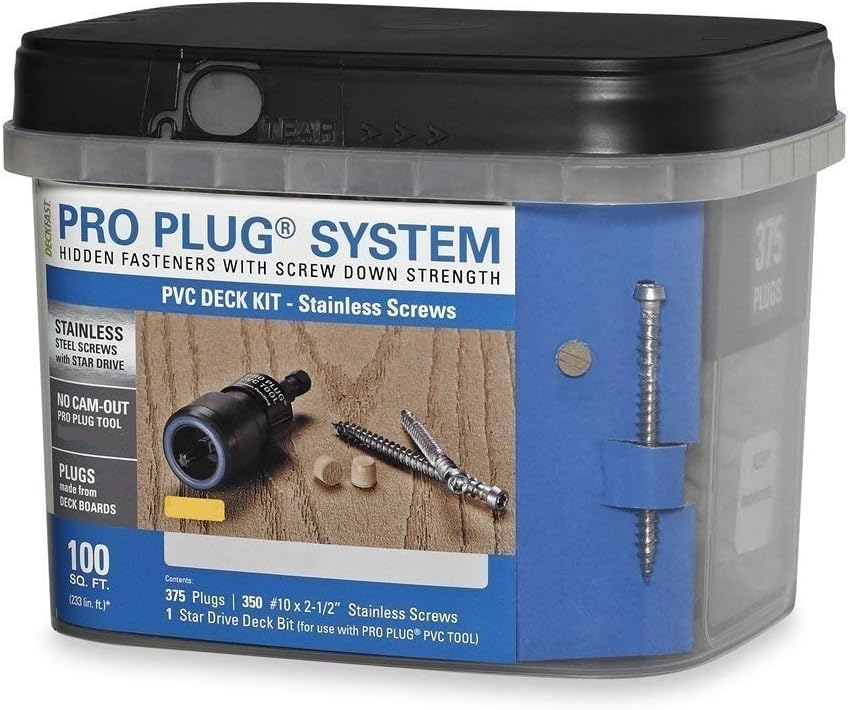 Pro Plug PVC Plugging System for AZEK Slate Gray Decking - Stainless Steel - 350 pcs for 100 Sq. Ft. Pro Plug PVC Plugging System for AZEK Slate Gray Decking - Stainless Steel - 350 pcs for 100 Sq. Ft.