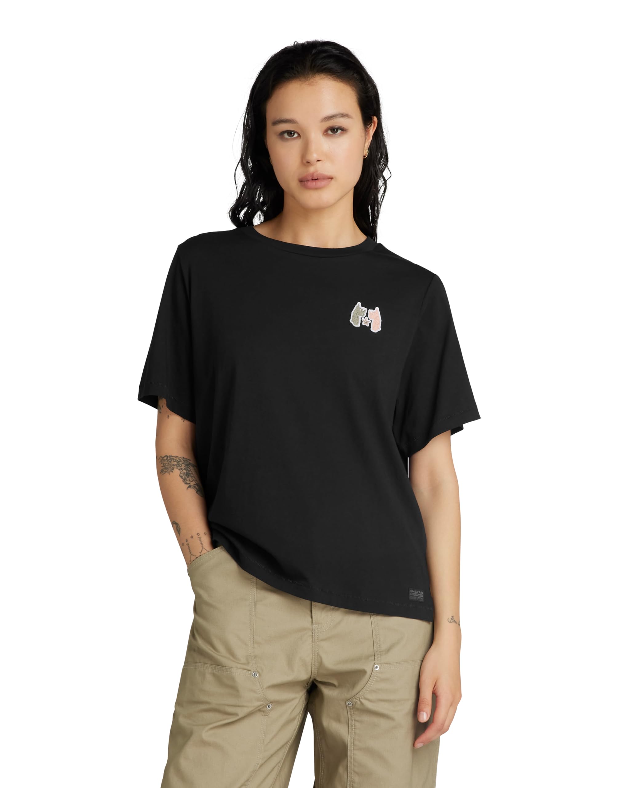 G-Star Women's Black (Dk Black D24511-A870-6484) G-Na Badge Boxy Top, Xs