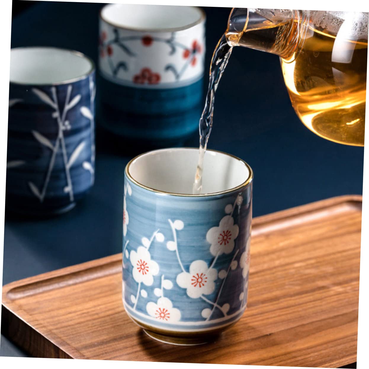 Ciieeo 2piezas Tazas De Cerámica Japonesa Pintadas Mano Para Té y Agua Decorativas y Prácticas Para Casa y Cafetería