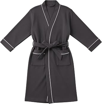 100% Cotton Boys Robe, Soft Spa Kimono Long Bathrobe for Kids 2-12 Years