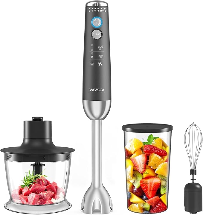 VAVSEA 1000W 5in1 MultiFunction Immersion Hand Blender, 12Speed