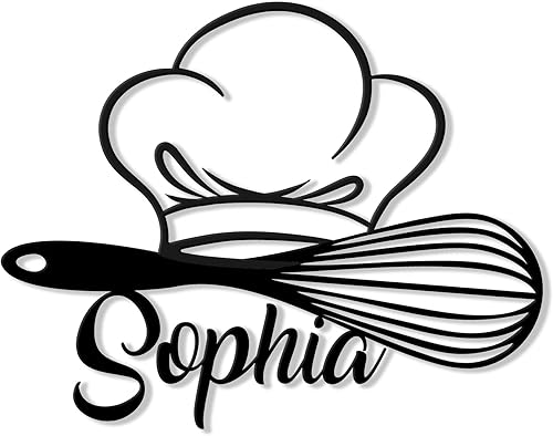 Letrero de metal personalizado para cocinero  Muro de nombre de cocina personalizado, valla, despensa, cocina, comedor, decoración del hogar, regalo