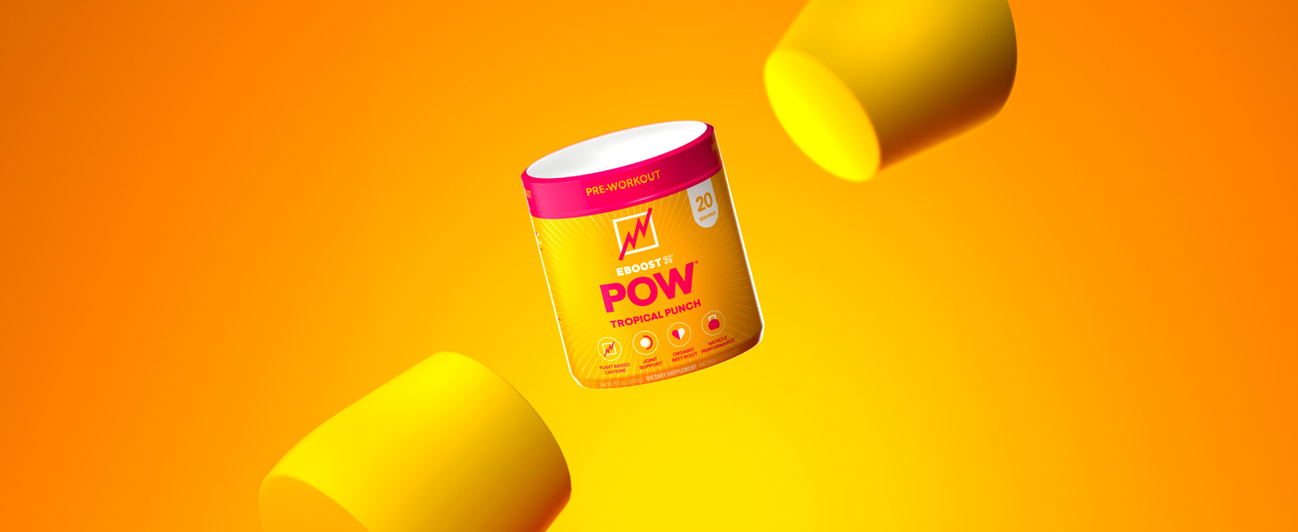 Amazon.com: EBOOST POW Natural Pre Workout Powder - 15 Packets, Tropical  Punch - Preworkout Energy Booster Gym Supplement Drink Mix for Men and  Women - Performance, Joint Mobility Support - Gluten-Free : Health &  Household