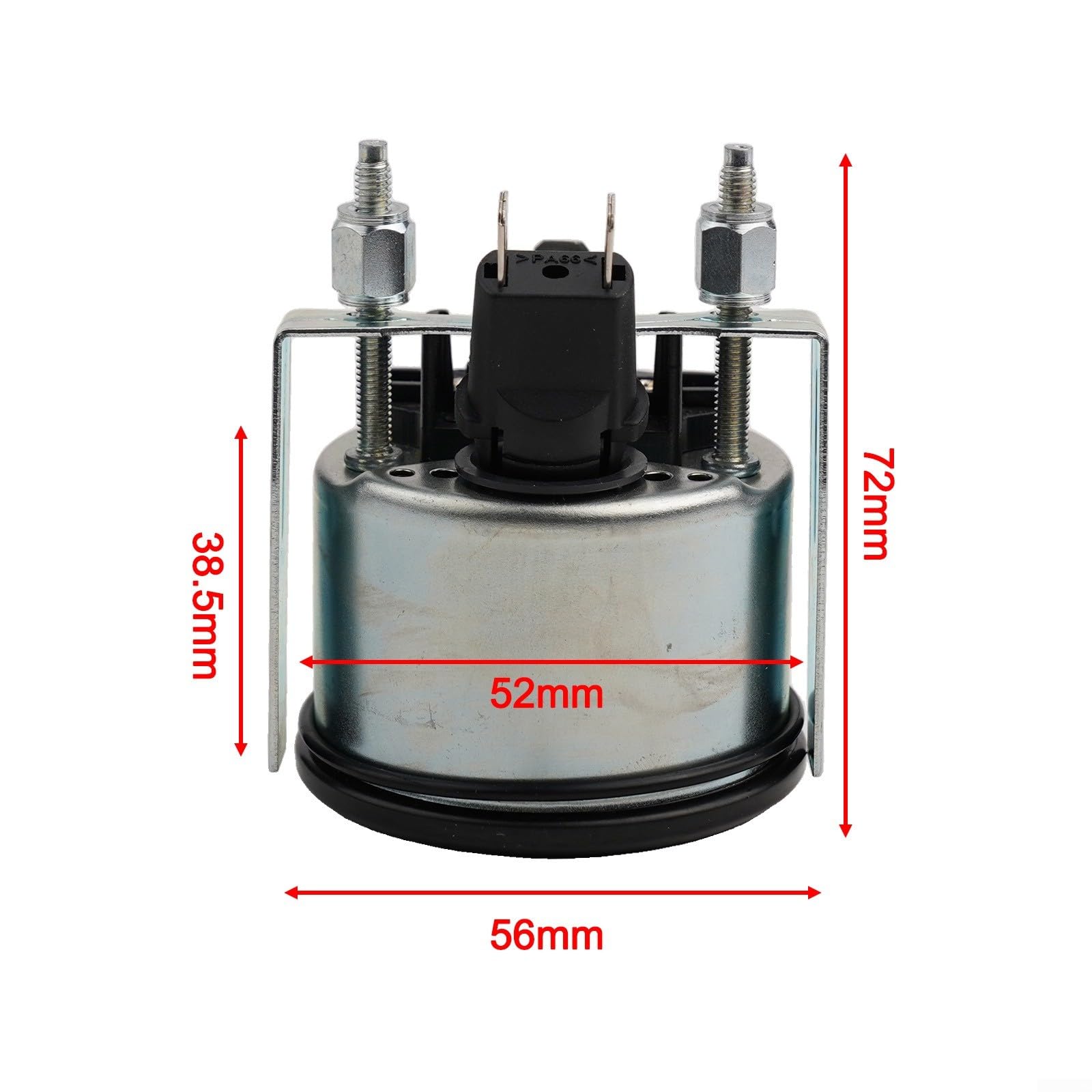 Digitales Voltmeter-Messgerät, 52 mm, 5,1 cm, für Auto, LKW, 8–16 V, LED-Display, schwarzer Armaturenbrett-Monitor