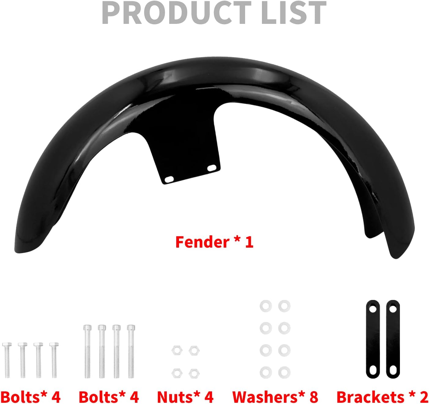 21 inch Front Fender Vivid Black Motorcycle Wrap Mudguard for Bagger Models Fit for Harley Touring Road King Electra Glide Street Glide 120/R21