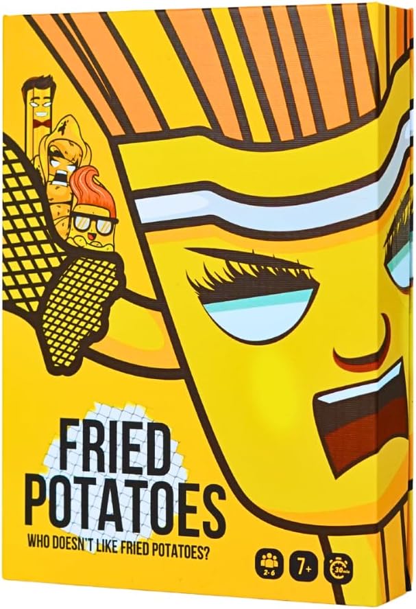 Fried Potatoes Card Game Original Edition - Strategy, Speed & Addiction guaranteed - Deep fry your opponents in this Batting Party for the Family! - Luxury Packaging, Compact, Yellow, FP1ENG