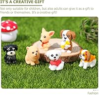Vista 4 de Yardwe 12 figuras miniatura para cachorros, mini estatua de perro de resina, adornos de perro de dibujos animados, modelo de perro pequeño
