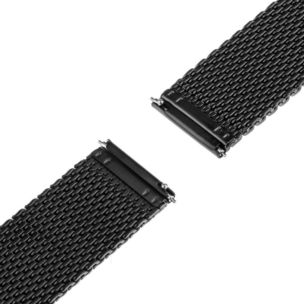 Uhrenarmband 16 mm 18 mm 20 mm 22 mm Universal-Armband Schnellverschluss-Uhrenarmband Mesh-Edelstahlarmband Handgelenk-Gürtel-Armband schwarz