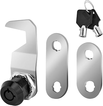 Quixleen 5/8 Inch Black Toolbox Lock Replacement, US General Cabinet Cam Lock Keyed Alike with Keys for RV Storage Compartment Door Tool Cart Mailbox Lock1 Pack