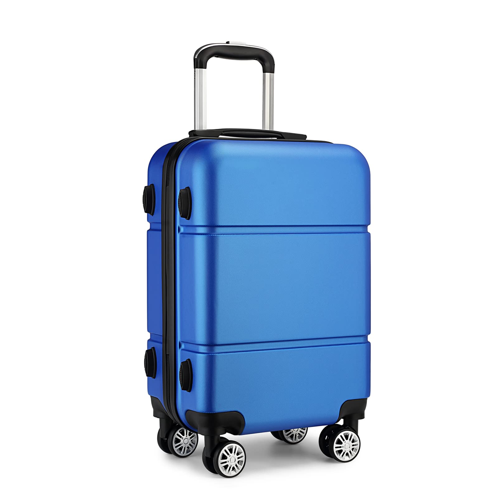 KONO Reisekoffer Handgepäck Koffer mit Rollen Hartschale Trolley 55x38x22cm 33 Liter Leichtgewicht ABS Navy Blau