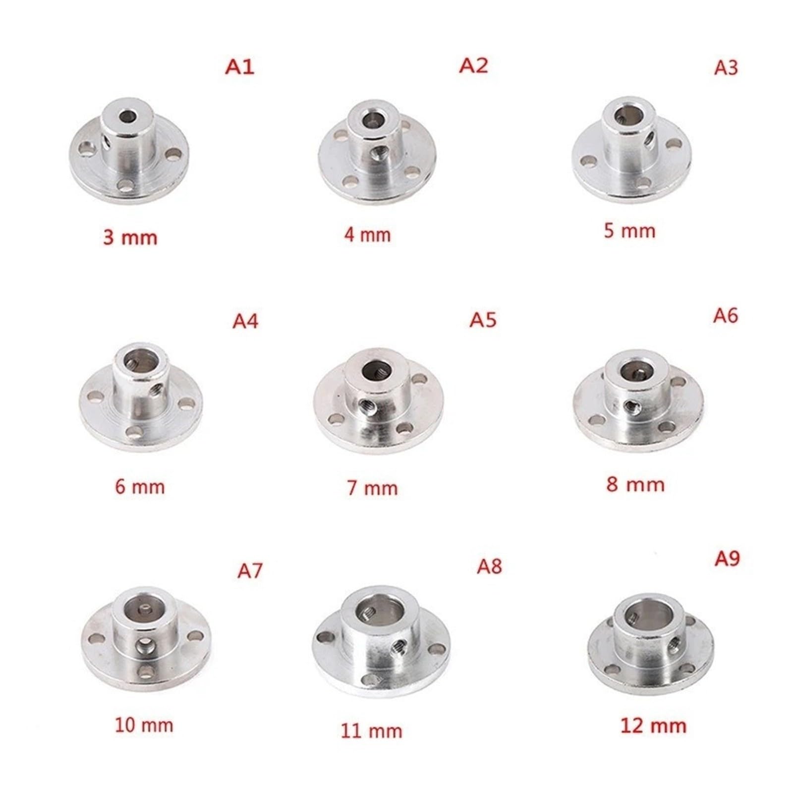 Rigid Flange Coupling 3-12mm Motor Guide Shaft Coupler for CNC DIY(3mm)