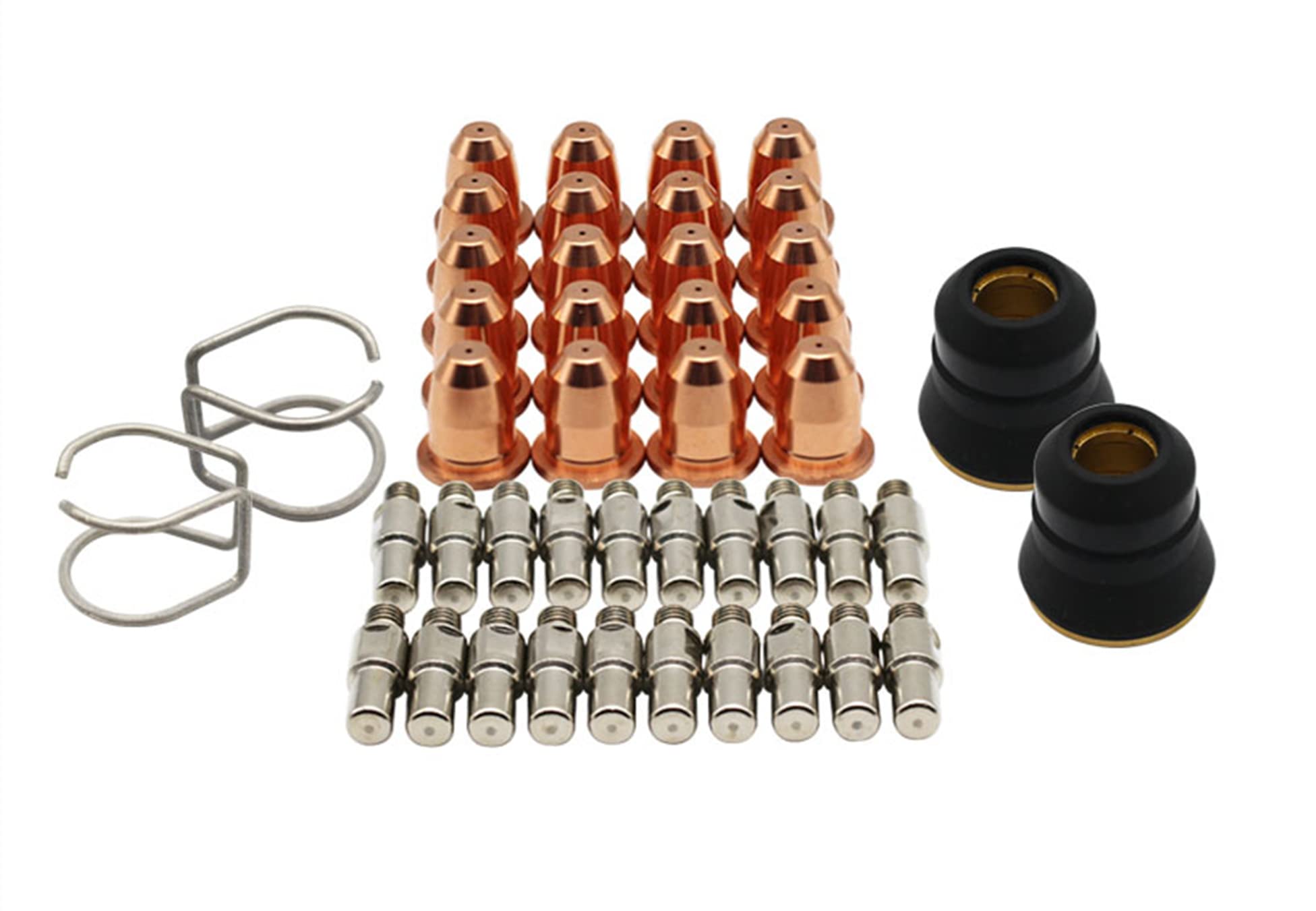 Vaphy44pcs Plasma Cutting Consumables Nozzles Electrodes Retaining cap Spring Fit Trafimet S45 S25