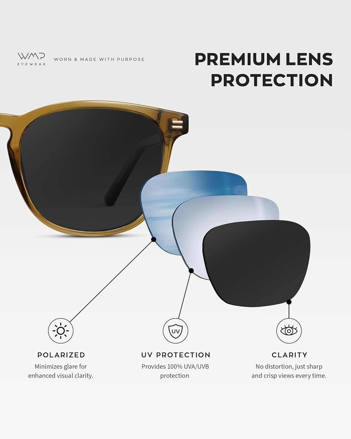 WMP Eyewear - Men's Polarized Modern Rounded Square Sunglasses - Image 4