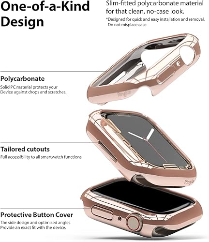 Miniatura 4 de Ringke Funda delgada material antiamarilleopaquete de 2 compatible con Apple Watch Series 8, 7 de 1.772 pulgadas (1.772 in), funda minimalista