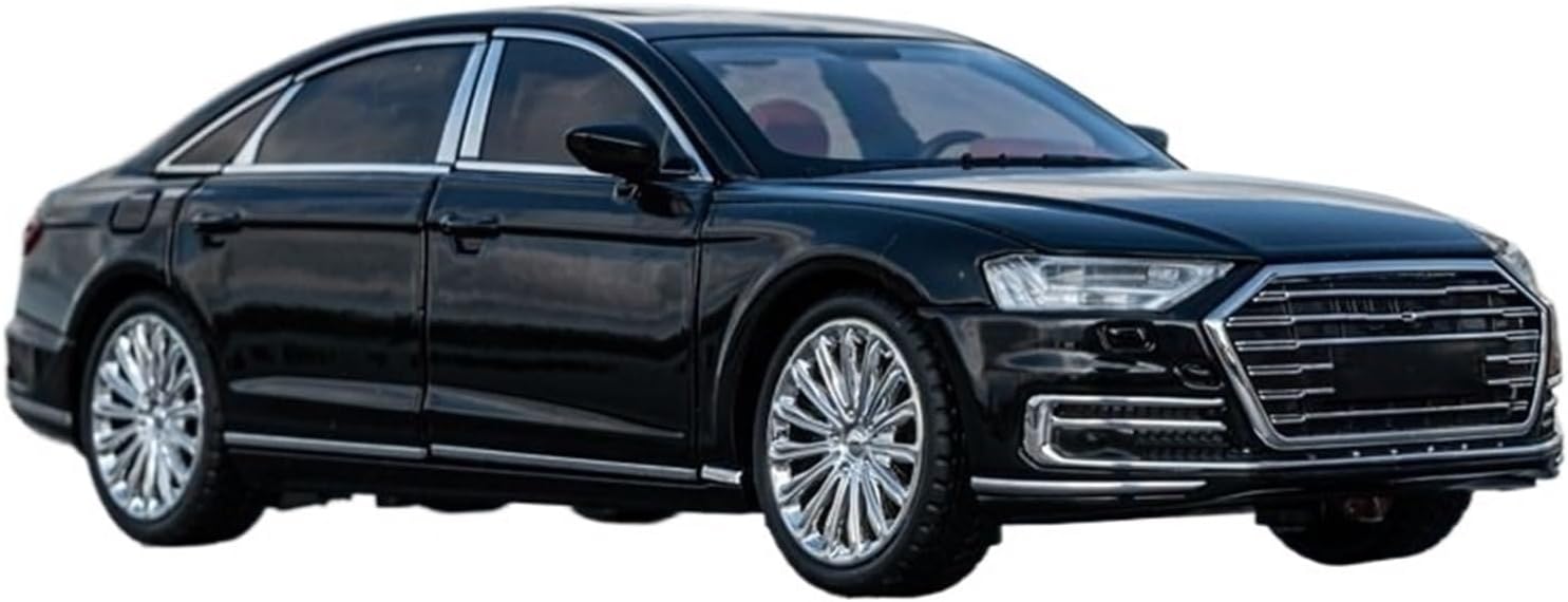 1:24 Simulation alloy car model - black A8 foam box models, flash models(White)