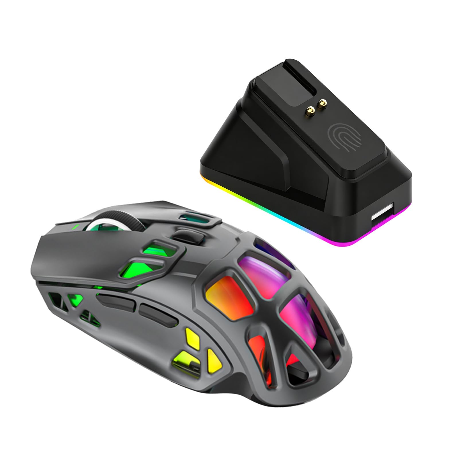 Ratón inalámbrico para juegos X9pro con 7 botones programables y carga tipo C 8