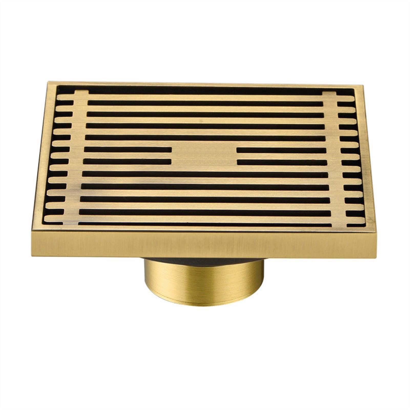 Bonde de douche carrée en laiton 10 cm avec filtre amovible anti-cheveux