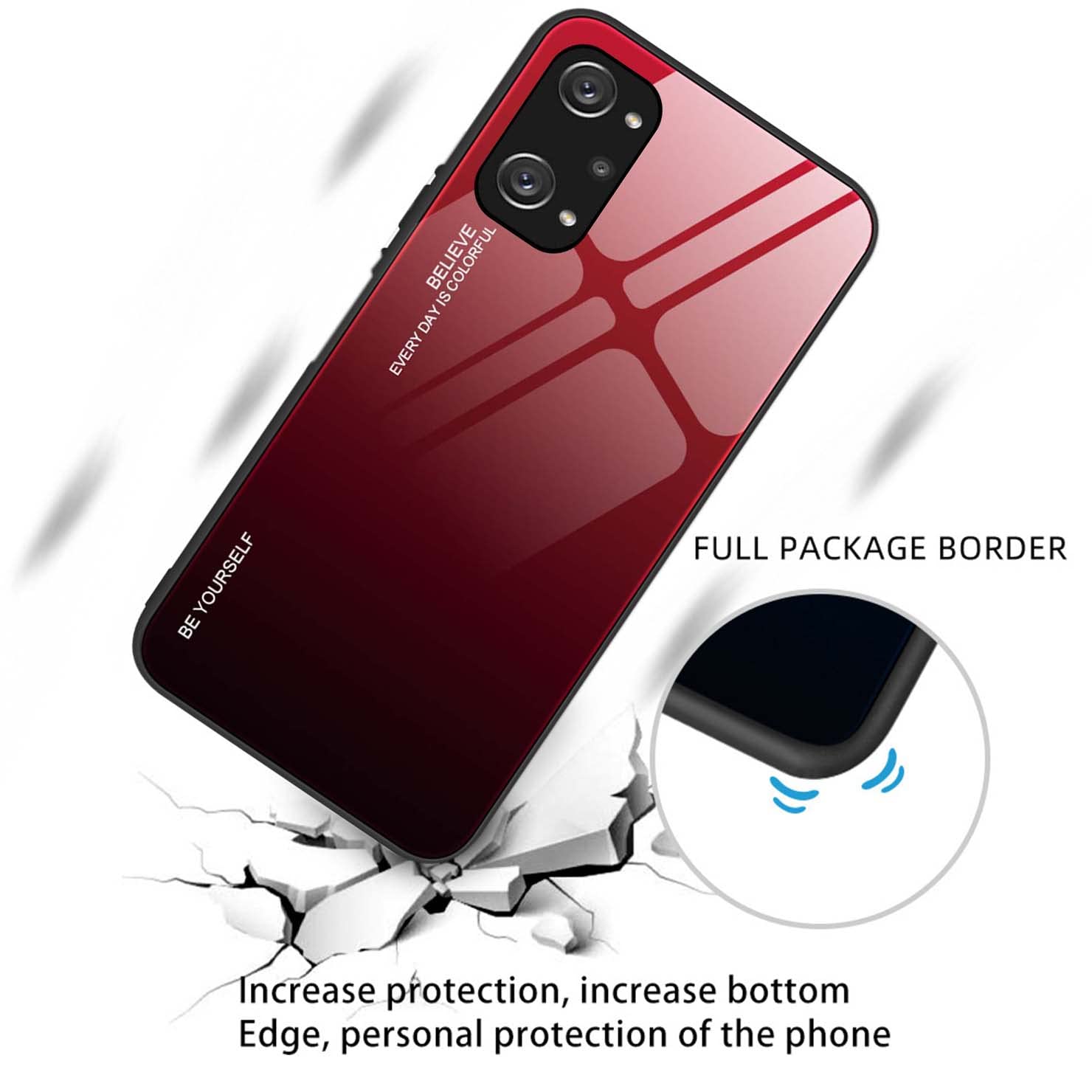 ILING Cover Per Realme GT Neo 2 / GT Neo 3T / GT 2 – Custodia In Vetro Temperato E TPU – Rosso Fuoco – Ultra-sottile E Antiurto