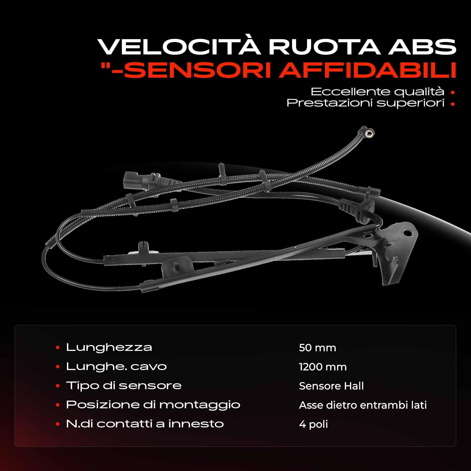 Frankberg Sensore ABS Velocità Ruota Posteriore Sinistra Destra | 2S612B372BD, Compatibile con: Fiesta V Van, 2 giorni, Fiesta V JD JH, Fusion JU