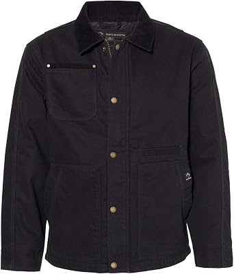 DRI DUCK Rambler Mens Cotton Canvas Hoodless Work Jacket, 5091, X-Large, Black