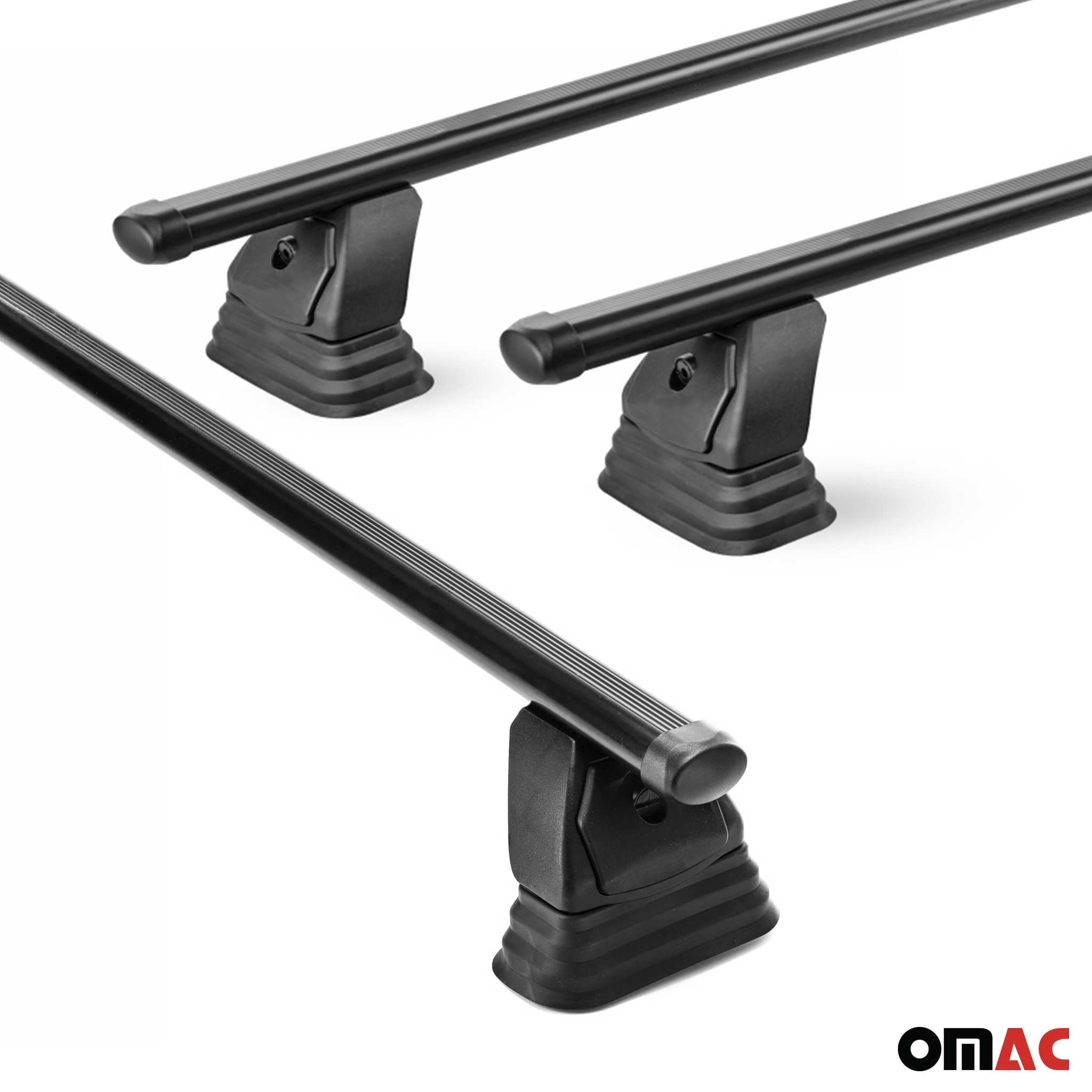 OMAC Stahl Dachträger Querträger Mercedes B Klasse W246 2012-2018 – TÜV/DIN 75302:2019 – Abschließbar – Max. 75 kg – 2 Stangen – Schwarz