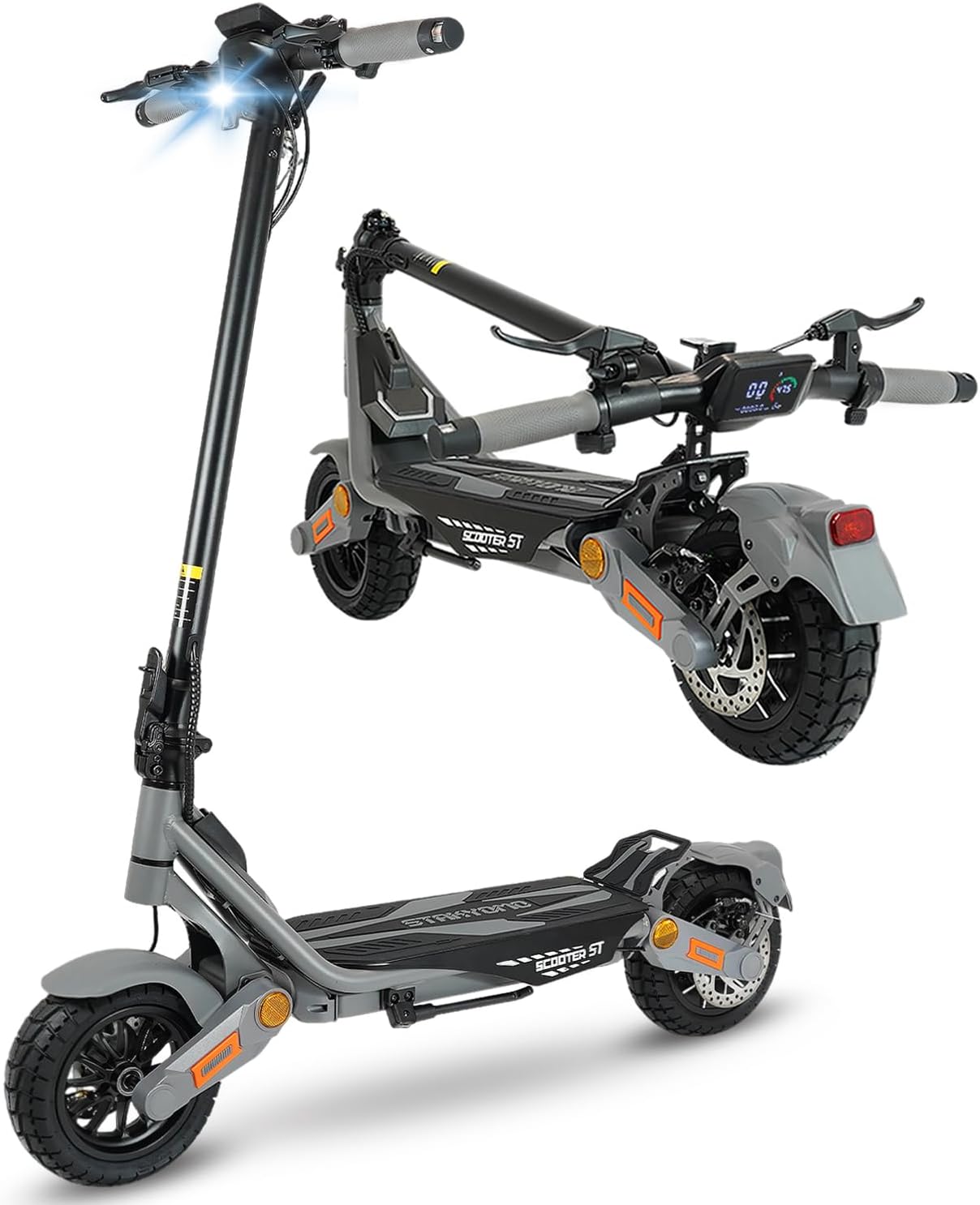 Fast Electric Scooter Adults, 1200W/5600W Off Road E Scooter, 35/50 Miles Long Range, 35/50 MPH Top Speed, 10/11" Tires, Foldable Kick Scooter for Adults and Teens with Dual Suspension