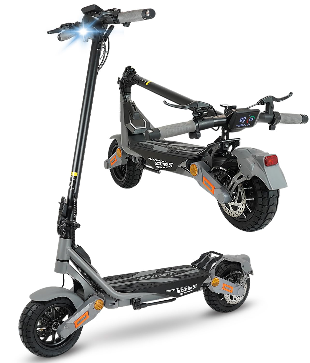 Fast Electric Scooter Adults, 1200/1600/5600W Dual Motor, 35/45/50 Miles Long Range,35/45/50 MPH Top Speed, 10/11" Off-Road Tires E Scooter, Foldable EScooter for Adults and Teens with Dual Suspension