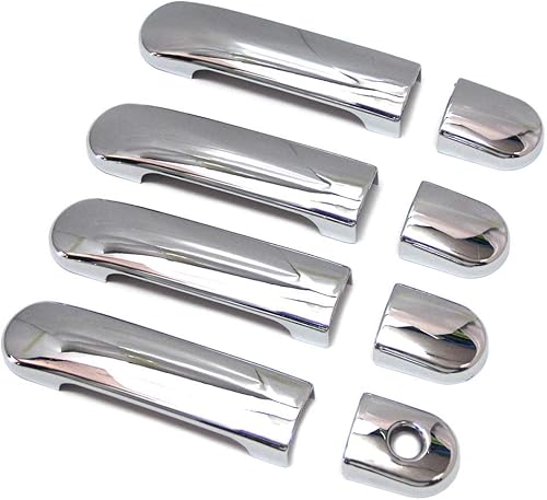 Compatible con Nissan March Micra K12 2003-2010 3 generación cromada para manija de puerta lateral de automóvil, accesorios de ajuste exterior (sin