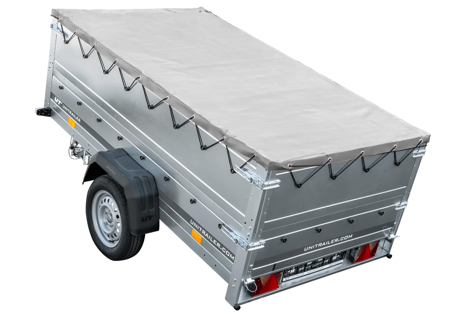 UNITRAILER Faltbarer Anhänger Garden Trailer 230 Kipp mit zusätzlichen Bordwänden, Stützrad und Flachplane