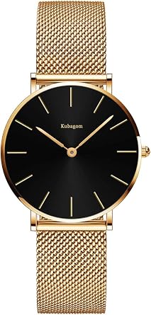 Ultra Thin Stainless Steel Mesh Band Waterproof Quartz Women's Wrist Watch