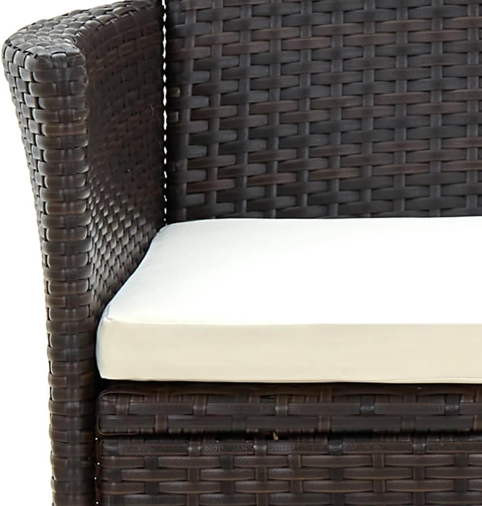 Patio Chairs with Cushions 2 pcs,Garden Chair,Modern Style,High Back Chairs,Lounge Chairs,Lawn Chairs,Club Chairs,Outdoor Chair,for Garden,Backyard,Lawn,Porch,Poolside and Balcony,Poly Rattan Brown