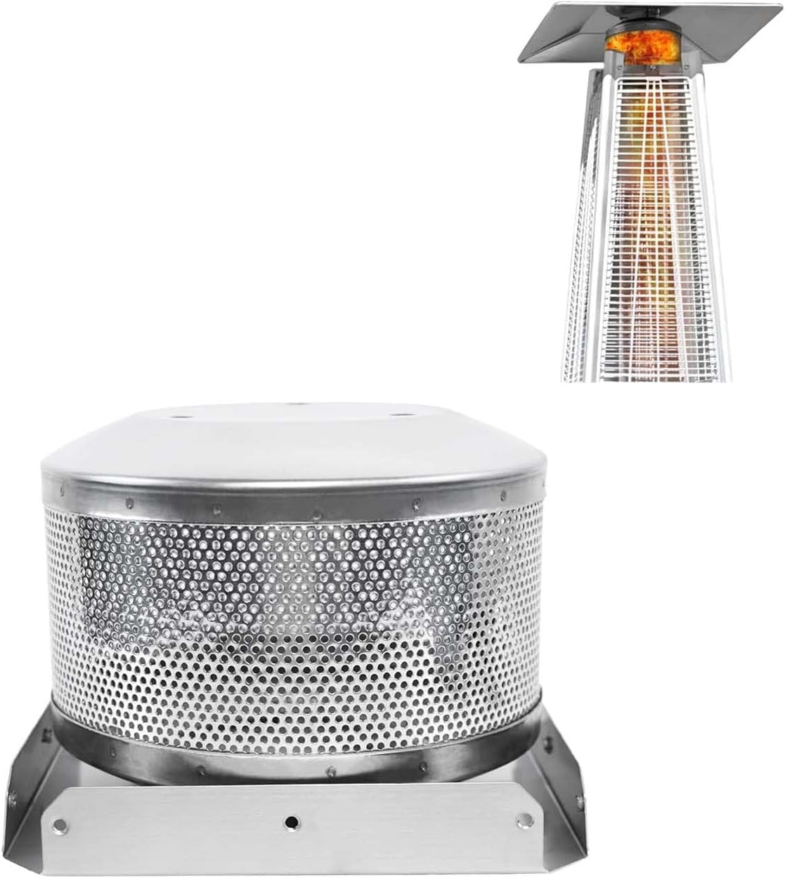 Patio Heater Burning Net And Base 4-Sided Pyramid Heater Replacement Parts Patio Heater Emitter Screen Replacement For Patio Glass Tube Propane Heater Top(Burning Net and Base)