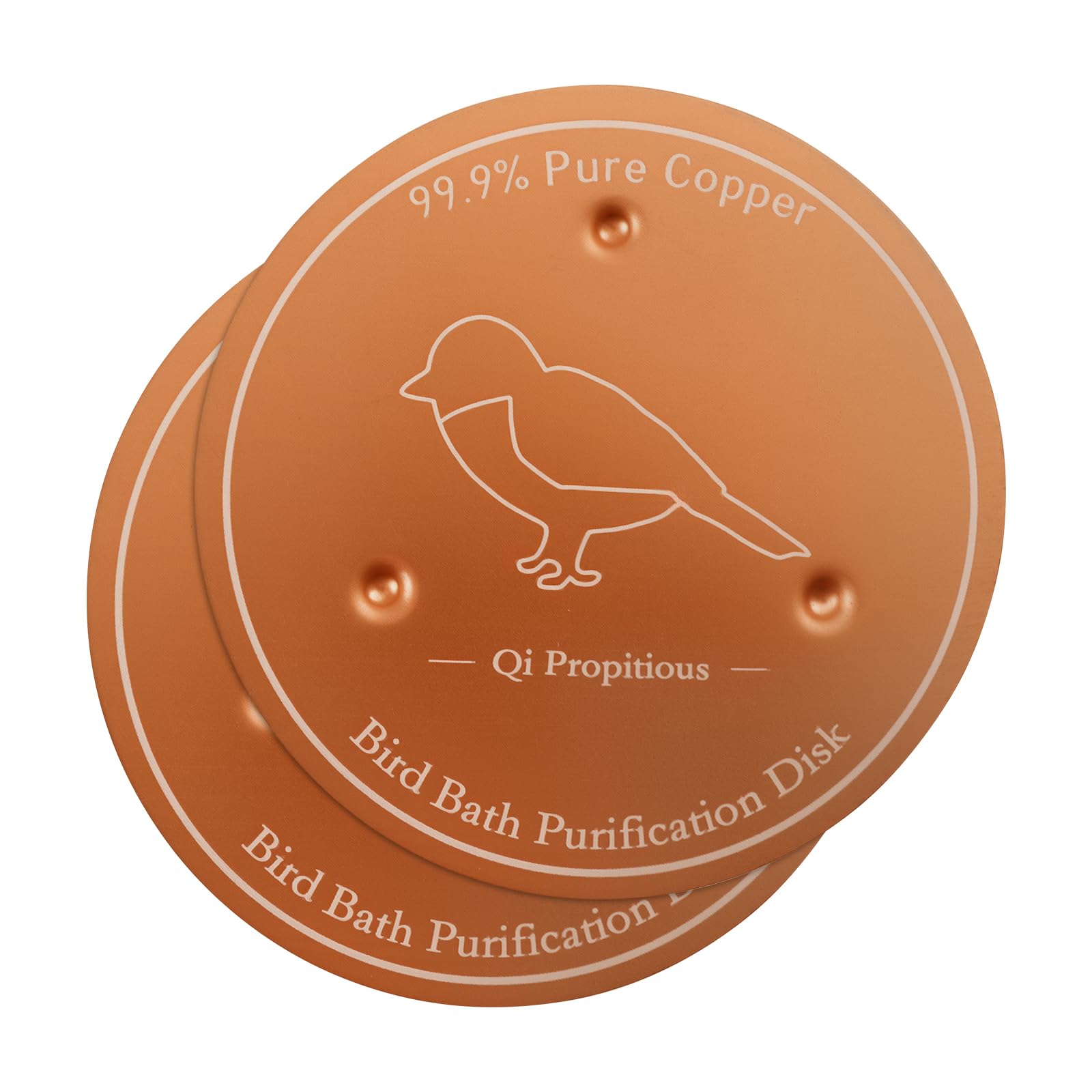 shaojian 2 Pcs Bird Bath Copper Disk, 99.99% Pure Copper Bird Bath Purification Disk to Keep Water Fresh, Rustproof Brass Cleaning Disks Universal Birdbath Accessories for Outdoor Yard Garden