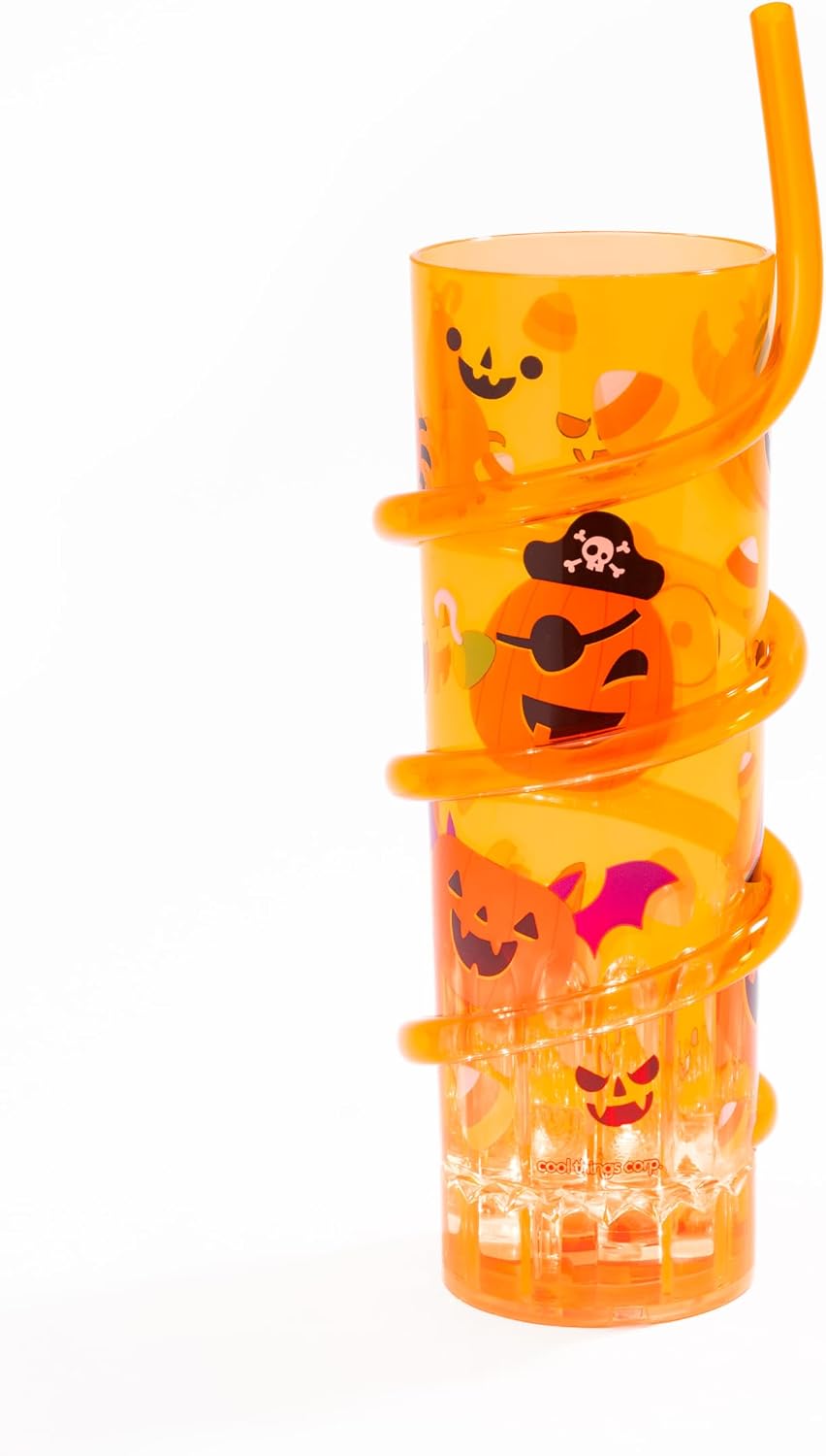 3-Pack Light Up Straw Cups for Kids - Halloween image 3