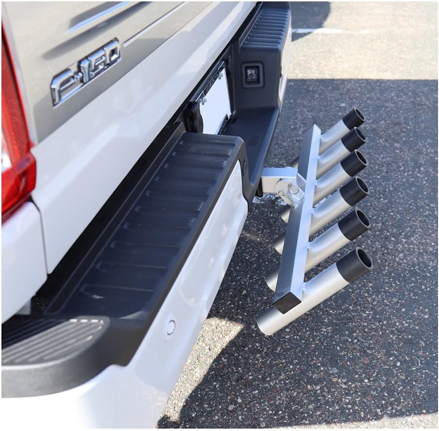 Extreme Max 3005.4275 Aluminum Pivoting Fishing Rod Holder for 2" Hitch Receivers - 6-Rod Capacity : Sports & Outdoors