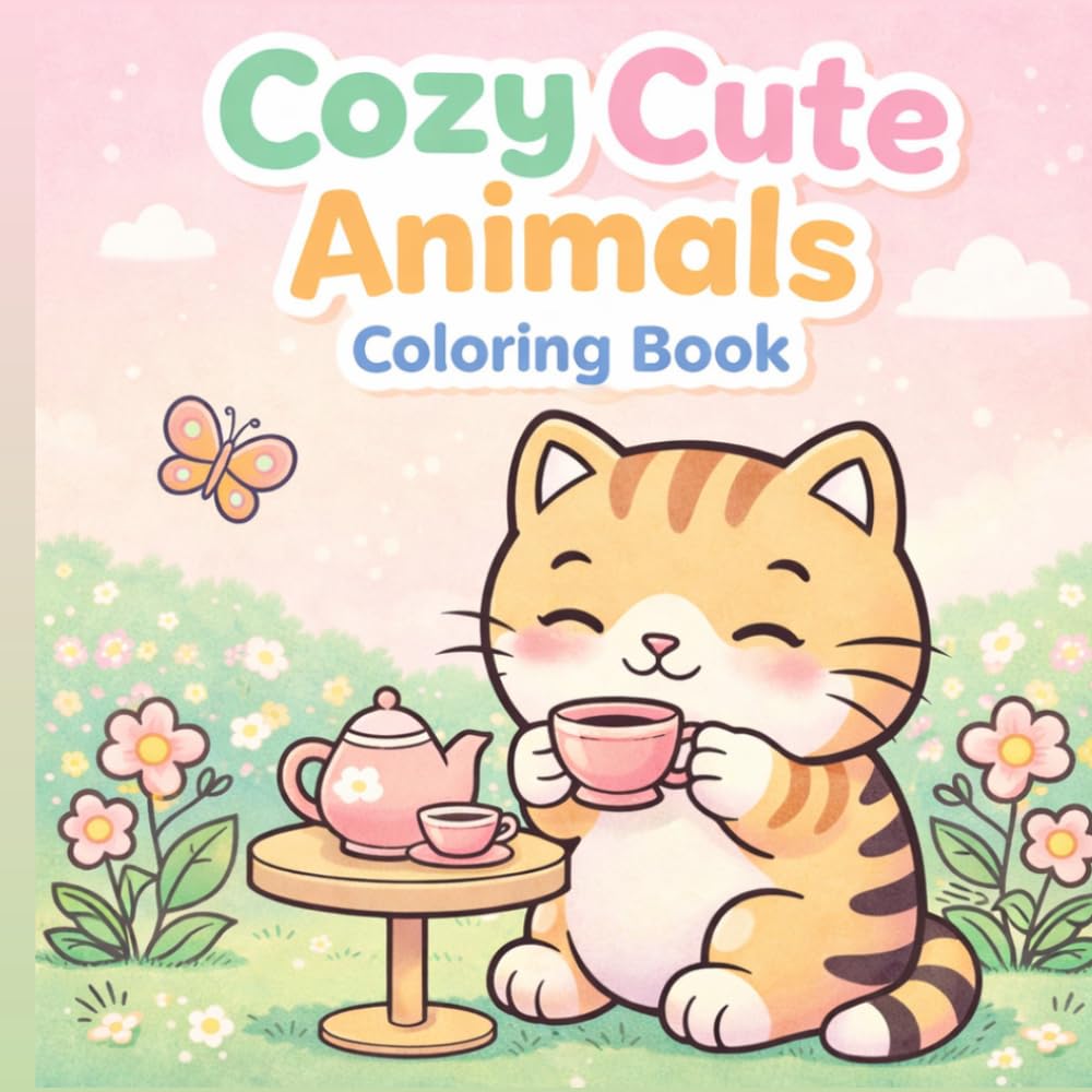 Cozy Cute Animals Coloring Book: Bold and Easy Designs with Adorable Chubby Animals for Relaxation and Fun (Cute Animals Coloring Series)