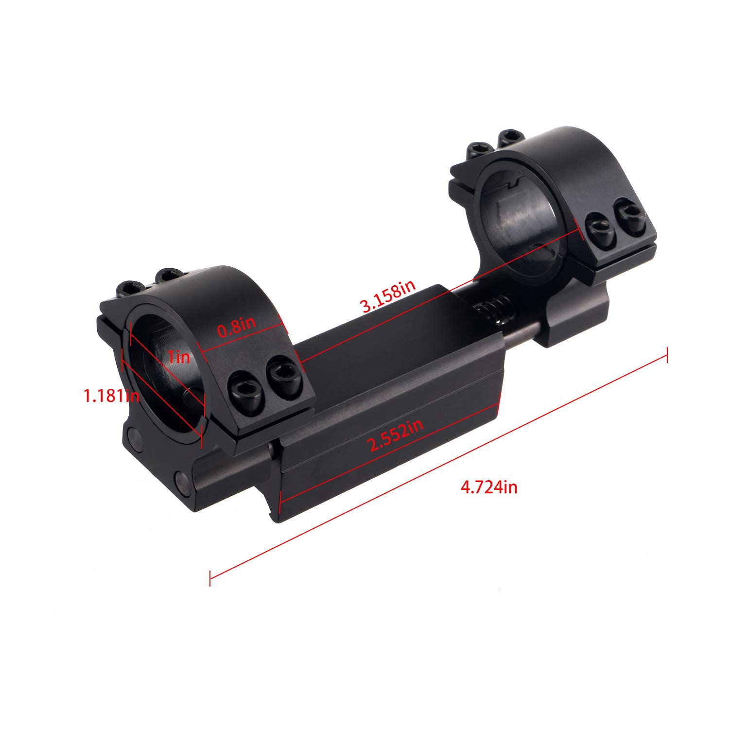 Picatinny-Montageringe Taktisch Mount-Ringe 30 mm / 25,4 mm Optische hochverstellbare Zero Recoil-Montage mit Anschlagstift