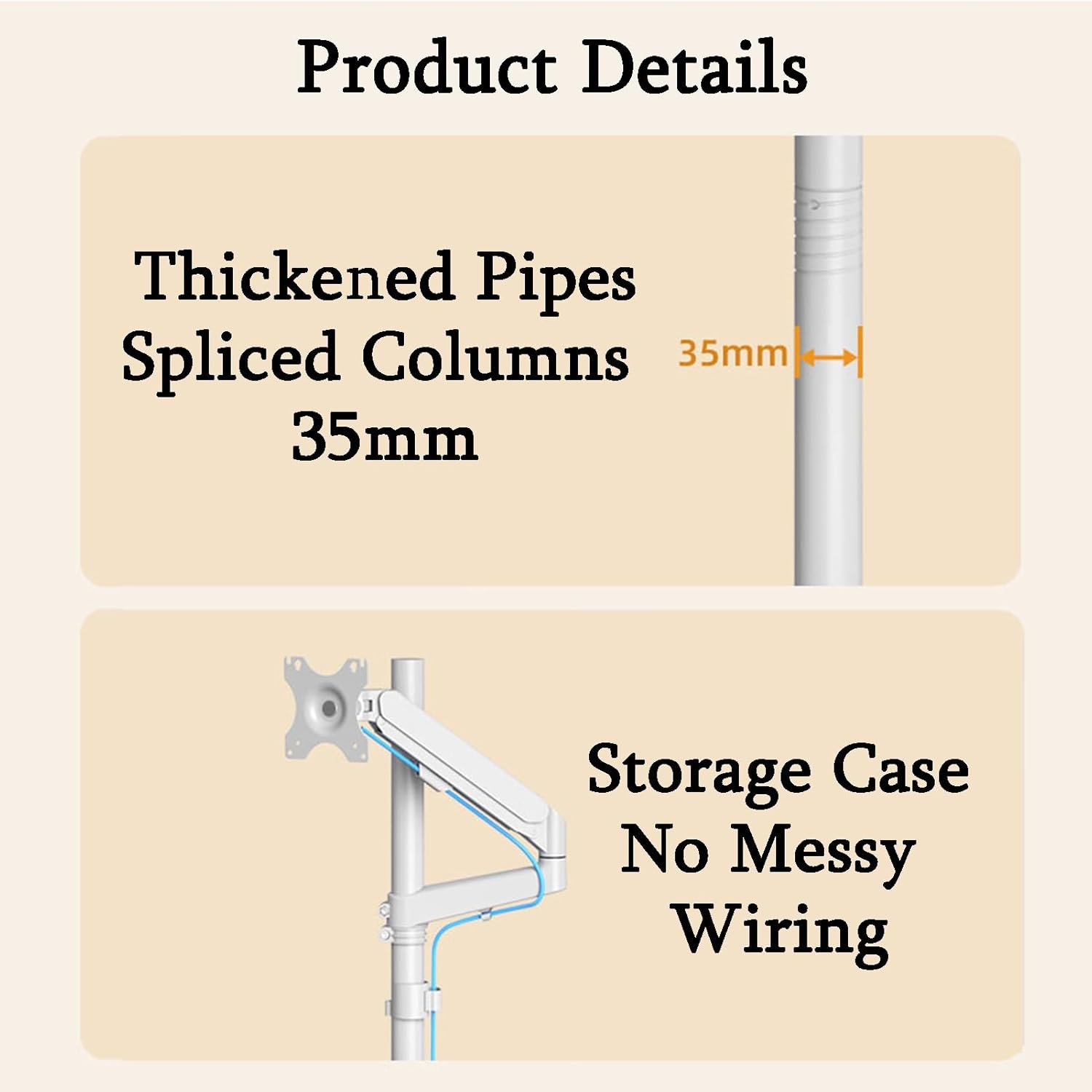 Laptop Floor Stand,Portable Steel Computer Shelf,Adjustable Mobile,for Home Outdoor Office,Load 2 to 9kg(White)